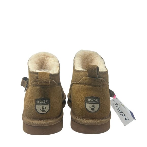Bearpaw Slip-On Ankle Boots Womens 11 Pawz Brown Suede Leather Buckle NWT Cozy - Picture 6 of 16